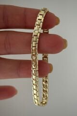 Özel Seri Vintage Zincir Tasarım Kadın Çelik Bileklik Kelepçe