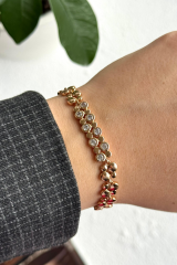 Özel Seri Petek Taşlı Rose Renk Xuping Bileklik