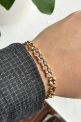 Özel Seri Petek Taşlı Rose Renk Xuping Bileklik