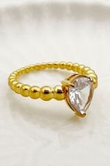 Premıum Seri Damla Taş Kadın Numaralı Çelik Yüzük