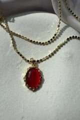 Özel Seri Scarlet Grace Tasarım Arpa Zincirli 60 Cm Kadın Çelik Kolye