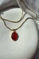 Özel Seri Scarlet Grace Tasarım Arpa Zincirli 60 Cm Kadın Çelik Kolye