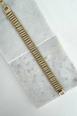 Özel Seri Tırtıklı Silindir Tasarım 14K Xuping Kadın Çelik Bileklik