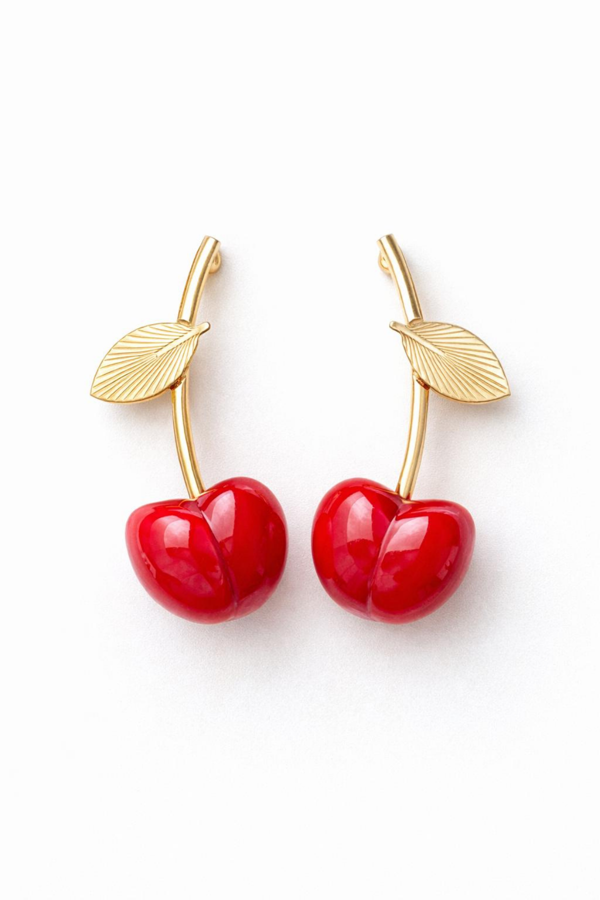 Kiraz Tasarım Sallantılı Kadın Çelik Küpe