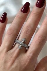 Premium Seri Ünlü Çivi Tasarım Ayarlanabilir Kadın Çelik Yüzük