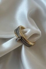 VIP %100 İthal Stone Nail Tasarım Ayarlanabilir Kararmaz Garantili Kadın Çelik Yüzük