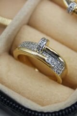 VIP %100 İthal Stone Nail Tasarım Ayarlanabilir Kararmaz Garantili Kadın Çelik Yüzük