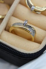 VIP %100 İthal Stone Nail Tasarım Ayarlanabilir Kararmaz Garantili Kadın Çelik Yüzük