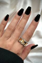 VIP %100 İthal Amorph Tasarım Ayarlanabilir Kadın Çelik Yüzük