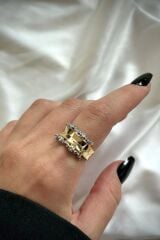 VIP %100 İthal Amorph Tasarım Ayarlanabilir Kadın Çelik Yüzük