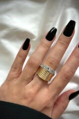 VIP %100 İthal Studio Tasarım Ayarlanabilir Kadın Çelik Yüzük