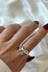 Özel Üretim Fiyonk Model Tasarım Ayarlanabilir Kadın Çelik Yüzük