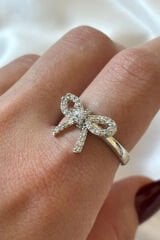 Özel Üretim Fiyonk Model Tasarım Ayarlanabilir Kadın Çelik Yüzük