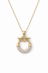 Zarif Gemici Zincirli Gold Gümüş Tasarım Renk Atmaz Kararmaz Kadın Çelik Kolye