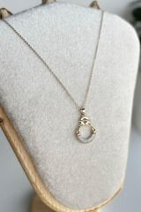 Zarif Gemici Zincirli Gold Gümüş Tasarım Renk Atmaz Kararmaz Kadın Çelik Kolye