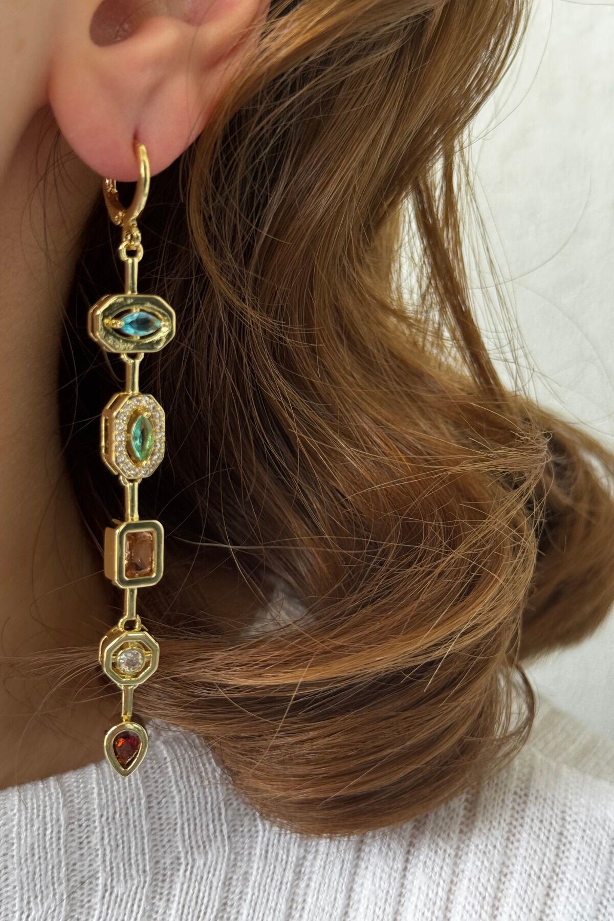 Premium Seri Y Kolye İle Kombinlenebilir Tasarım Kararmaz Renk Atmaz Kadın Çelik Küpe