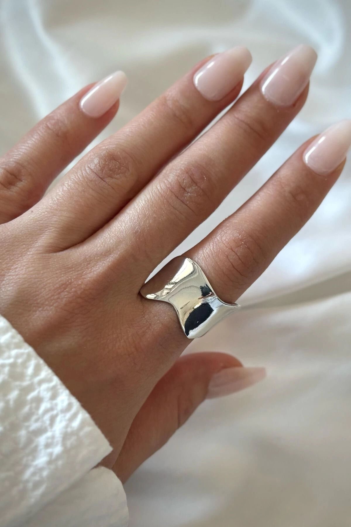 Premium Seri Wind Cilalı Ayarlanabilir Kadın Çelik Yüzük