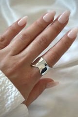 Premium Seri Wind Cilalı Ayarlanabilir Kadın Çelik Yüzük