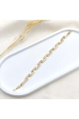 Crystal Linkage Kuyumcu İşçiliği 14K Altın Kaplama Premium Seri Kadın Çelik Bileklik