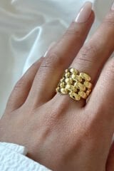 Premium Seri Cage Cilalı Ayarlanabilir Kadın Çelik Yüzük