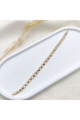 Royal Diamond Kuyumcu İşçiliği 14K Altın Kaplama Premium Seri Kadın Çelik Bileklik