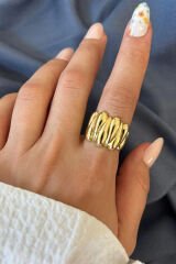 Yeni Sezon Twist Luxe Tasarım Ayarlanabilir Kadın Yüzük