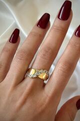 VIP %100 İthal Dams Tasarım Ayarlanabilir Kararmaz Garantili Kadın Çelik Yüzük