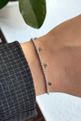 V.İ.P Seri Full Taşlı Su Yolu Çoklu Yıldız Model Renk Atmaz Kararmaz Garantili Kadın Çelik Bileklik