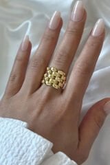 Premium Seri Cage Cilalı Ayarlanabilir Kadın Çelik Yüzük