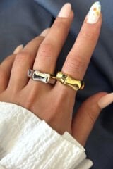 Yeni Sezon Kemik Tasarım Ayarlanabilir Kadın Yüzük