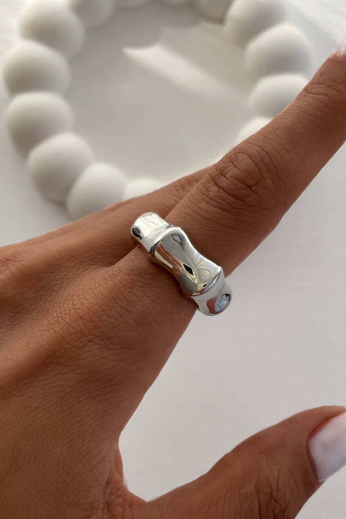 Yeni Sezon Kemik Tasarım Ayarlanabilir Kadın Yüzük