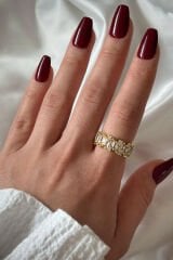 Premium Seri Line Model Zirkon Taşlı Çapraz Baget Tasarım Ayarlanabilir Kadın Çelik Yüzük