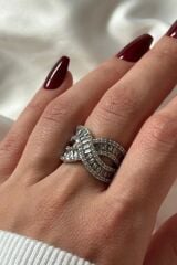 Exclusive Seri Ayarlanabilir Kararmaz Gurmet Model Zirkon Taşlı Kadın Çelik Yüzük