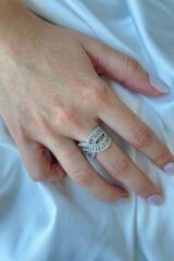 Exclusive Seri Ayarlanabilir Kararmaz Gurmet Model Zirkon Taşlı Kadın Çelik Yüzük