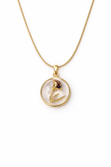 Vintage Kırmızı Gül Motifli 3d Tablo Tasarım Kadın Çelik Kolye