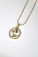 Vintage Kırmızı Gül Motifli 3d Tablo Tasarım Kadın Çelik Kolye