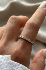 Gloria Sıralı Tam Tur Ayarlanabilir Kadın Yüzük