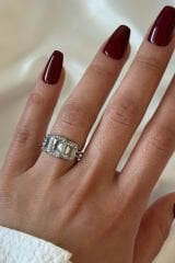 Premium Seri 3'lü Baget Taşlı Ayarlanabilir Kadın Yüzük