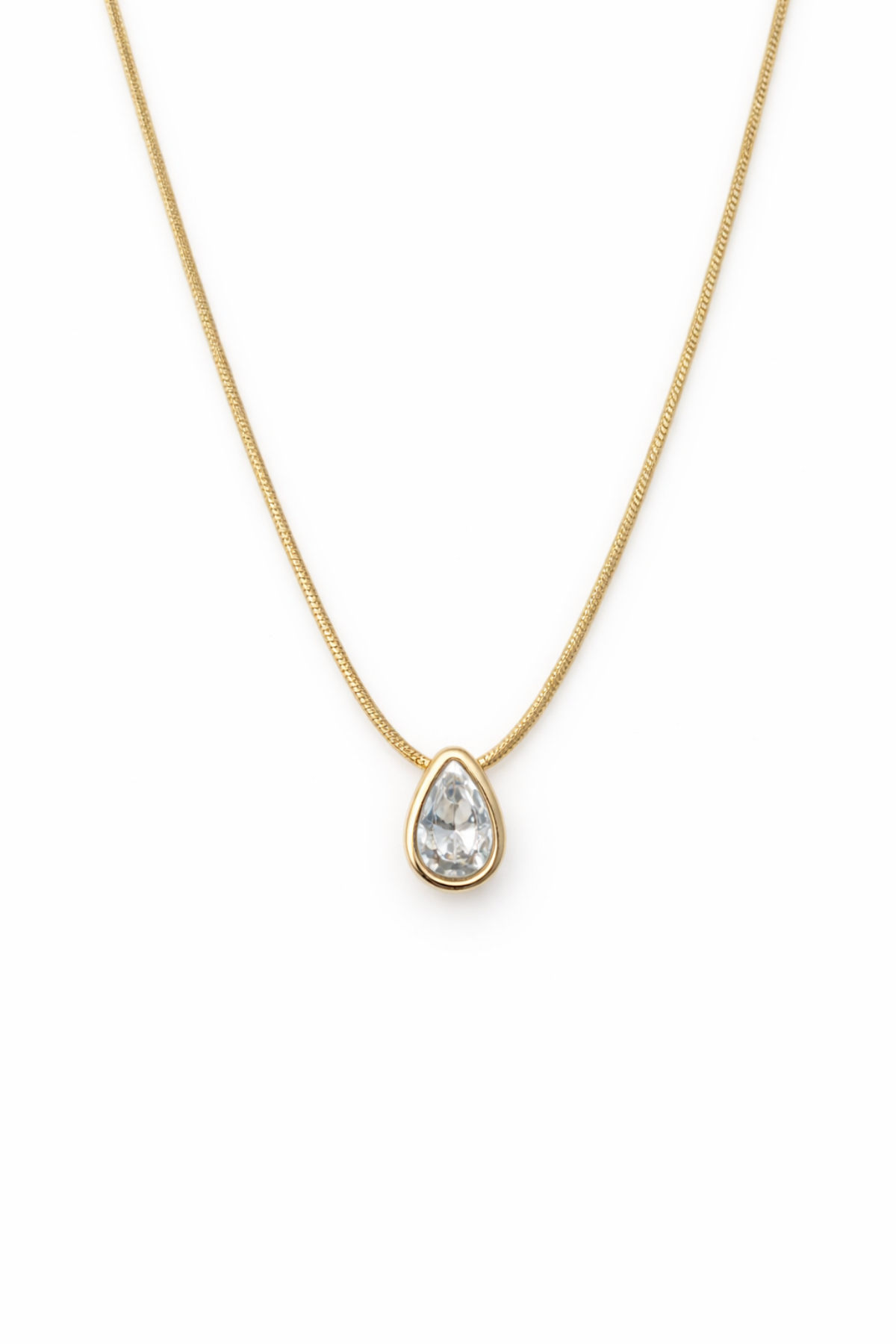 Premium Seri Zarif Damla Model Kadın Çelik Kolye