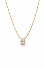 Premium Seri Zarif Damla Model Kadın Çelik Kolye