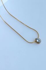 Premium Seri Zarif Damla Model Kadın Çelik Kolye