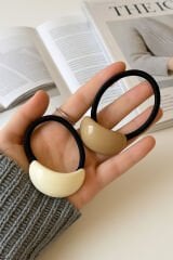 Kemik Tasarım Elma Dilim Kadın Lastik Toka