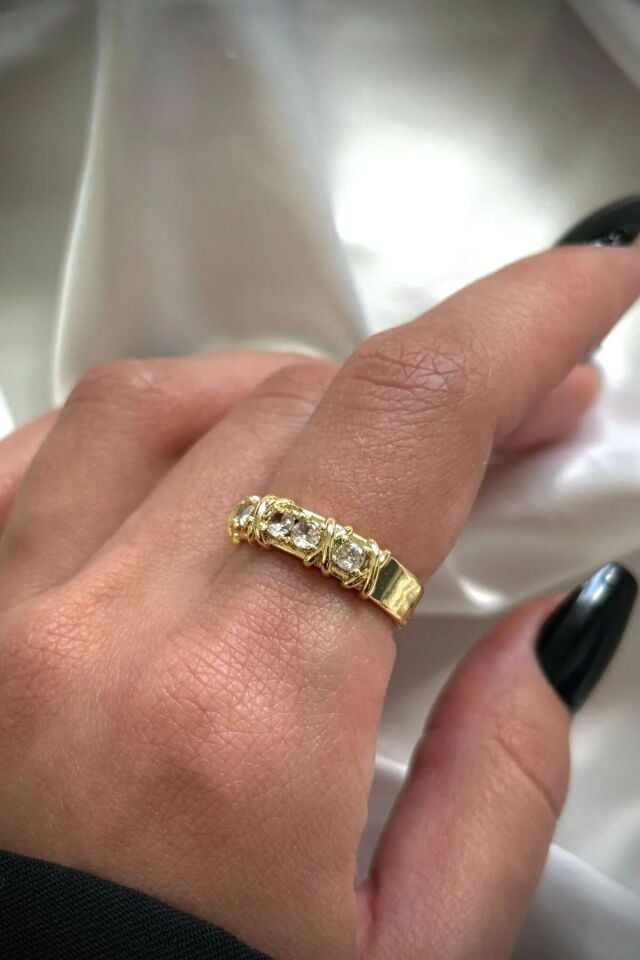 Yeni Seri XoXo Co Model Ayarlanabilir Kadın Çelik Yüzük Gold