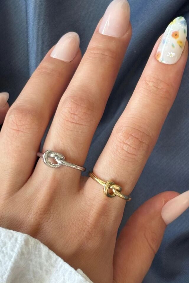 Yeni Sezon Love Knot Tasarım Ayarlanabilir Kadın Yüzük Altın