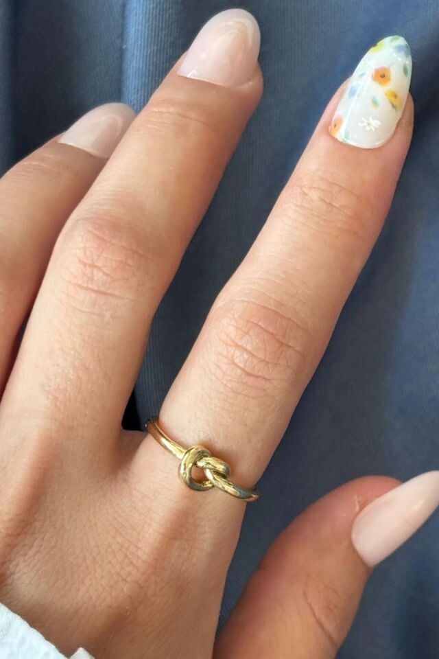 Yeni Sezon Love Knot Tasarım Ayarlanabilir Kadın Yüzük Altın