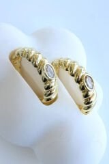 Burgulu Tek Taş Tasarım Ayarlanabilir Kadın Yüzük