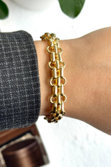 Premium Seri Çift Sıra Chainy Tasarım Kararmaz Renk Atmaz Kadın Çelik Bileklik