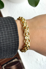 Premium Seri Çift Sıra Chainy Tasarım Kararmaz Renk Atmaz Kadın Çelik Bileklik