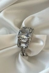 Premium Seri 3'lü Baget Taşlı Ayarlanabilir Kadın Yüzük