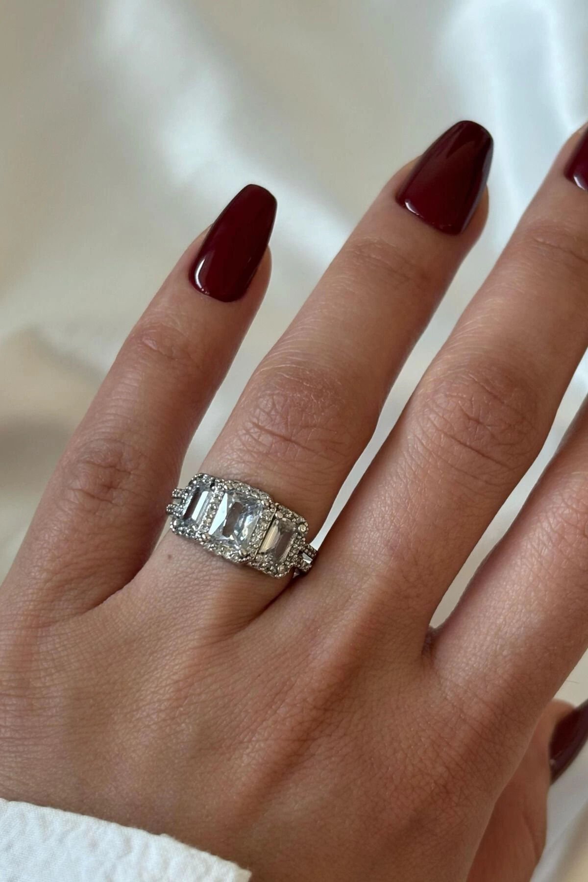 Premium Seri 3'lü Baget Taşlı Ayarlanabilir Kadın Yüzük